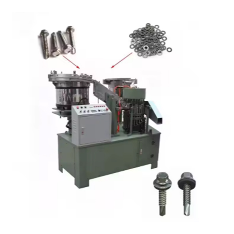 Macchina per l'assemblaggio di viti con rondella minima